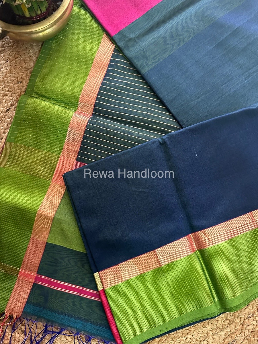 Morpankhi Ganga Jamuna Maheshwari Saree-GJ017