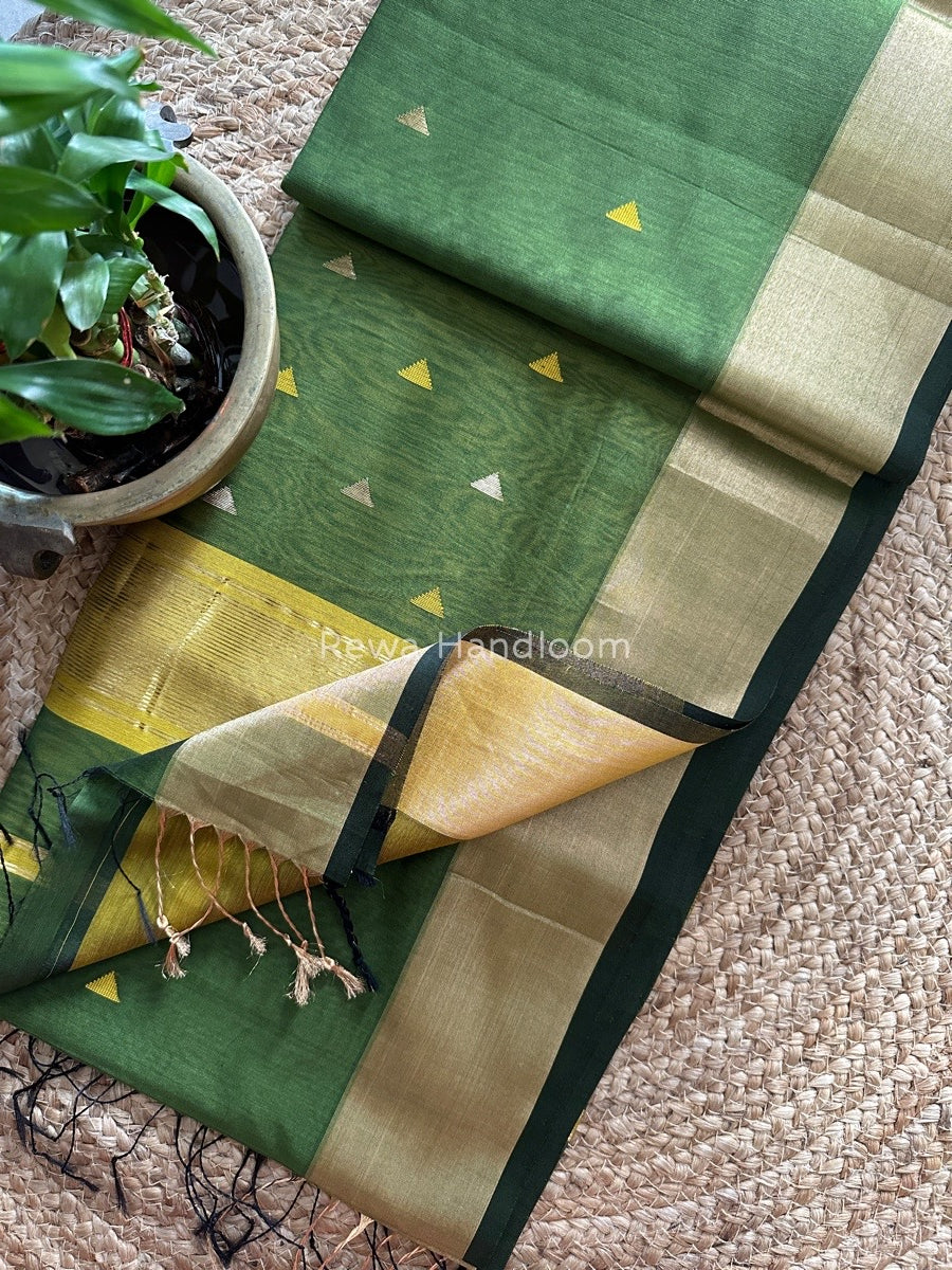  Zari Triangle Butti Maheshwari Saree