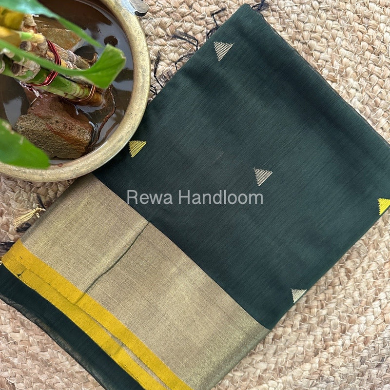 Green Zari Butti Maheshwari Saree SB087