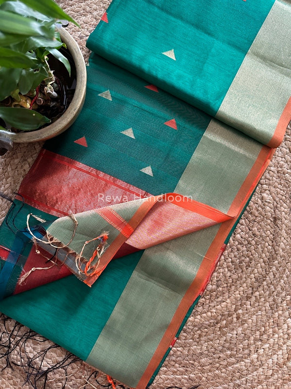  Zari Triangle Butti Maheshwari Saree