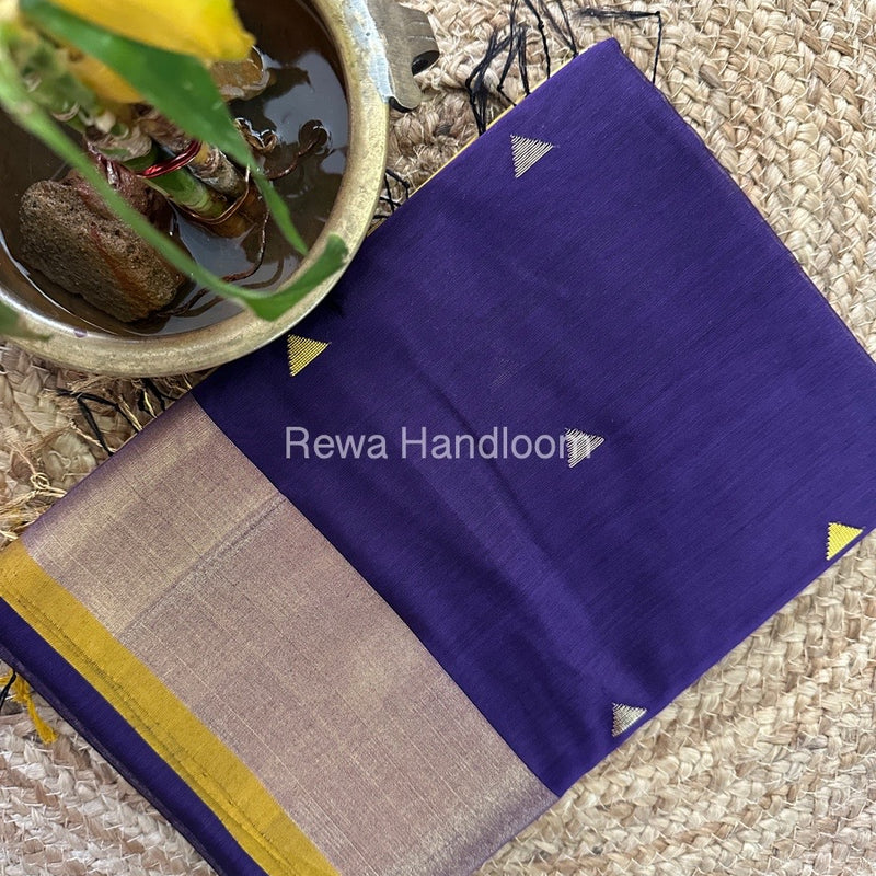 Purple Zari Butti Maheshwari Saree SB086