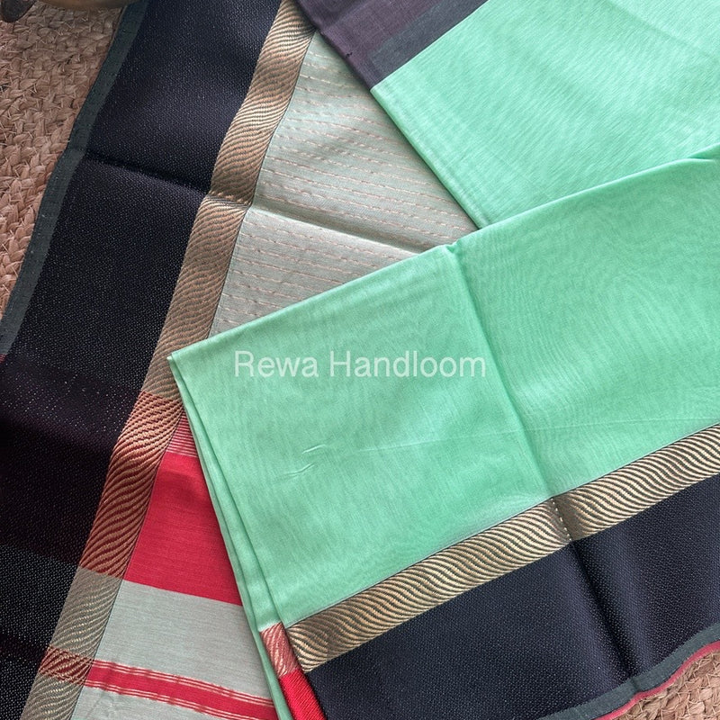  Green Ganga Jamuna Maheshwari Saree GJ03