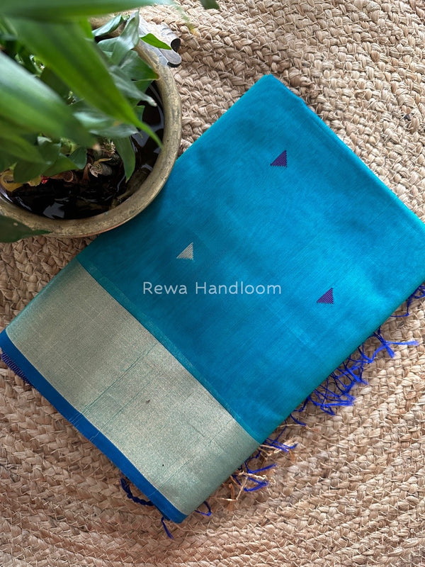 Morpankhi Zari Triangle Butti Maheshwari Saree SB058