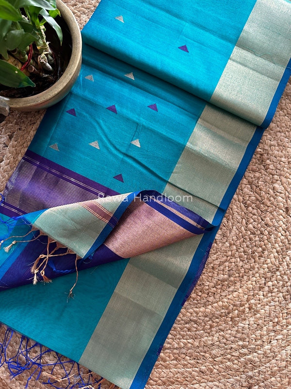  Zari Triangle Butti Maheshwari Saree