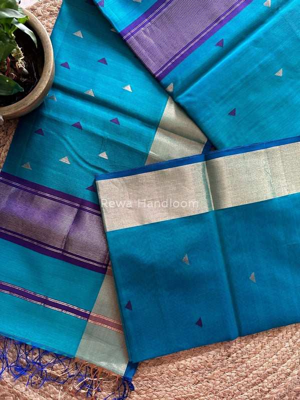 Morpankhi Zari Triangle Butti Maheshwari Saree SB058