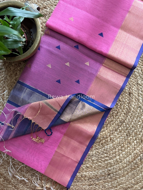  Zari Triangle Butti Maheshwari Saree