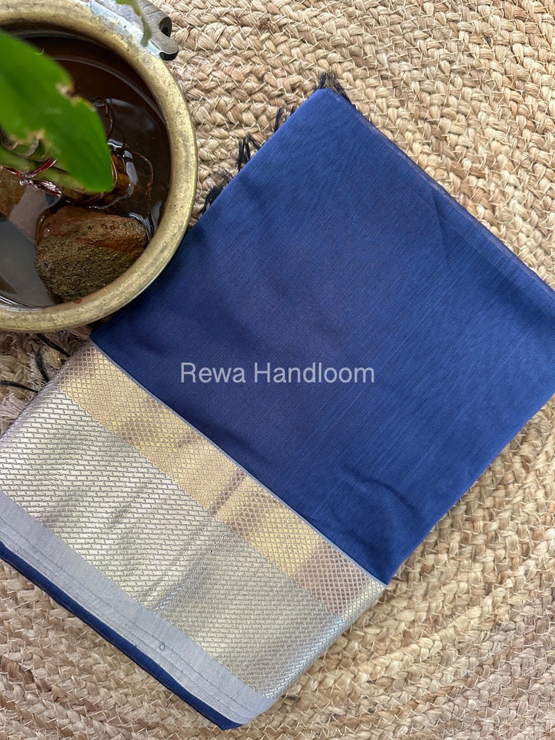 Maheshwari Grey Resham Thread Border Saree RTS054