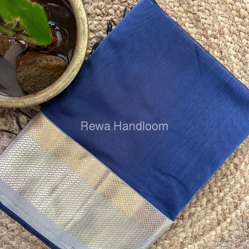 Maheshwari Grey Resham Thread Border Saree RTS054
