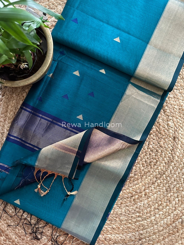  Zari Triangle Butti Maheshwari Saree