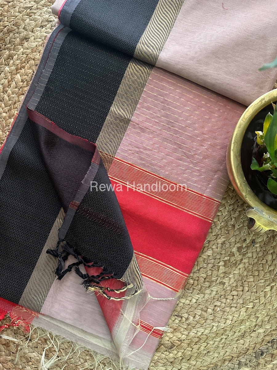 Grey Ganga Jamuna Maheshwari Saree-GJ010