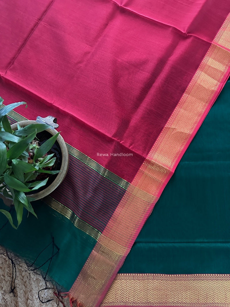 Maheshwari Zari Border Dress Material