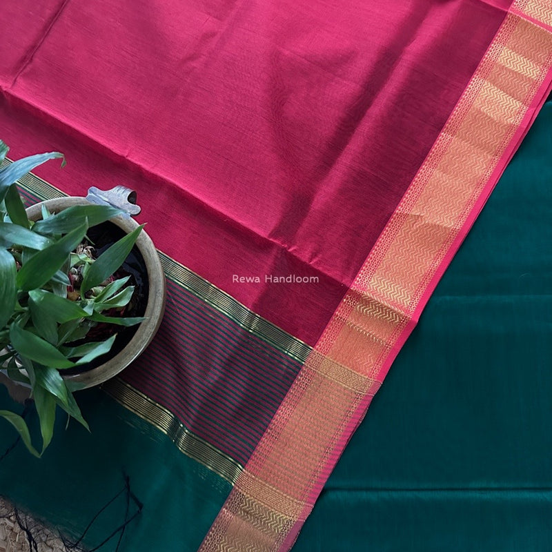 Maheshwari Zari Border Dress Material