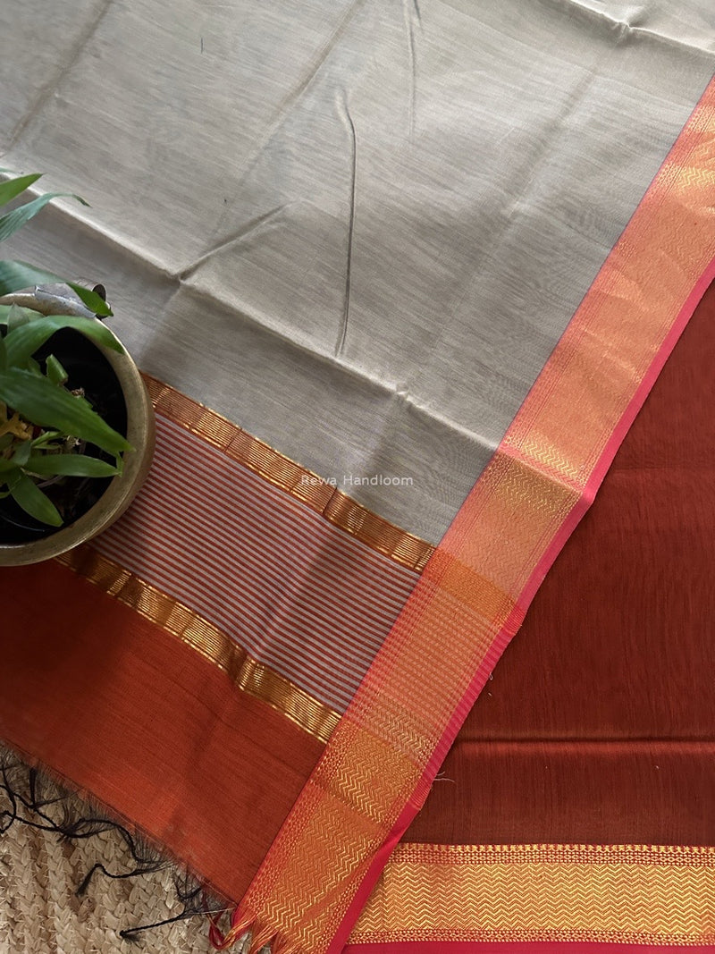 Maheshwari Zari Border Dress Material