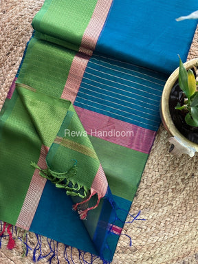 Rama Green Ganga Jamuna Maheshwari Saree-GJ07