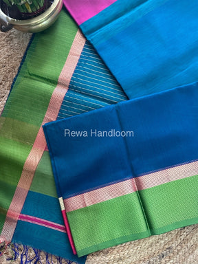 Rama Green Ganga Jamuna Maheshwari Saree-GJ07