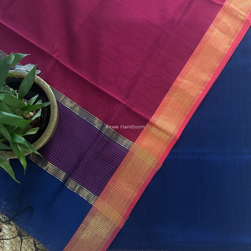 Maheshwari Zari Border Dress Material