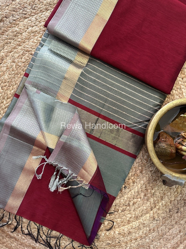 Maheshwari Resham Thread Border Saree