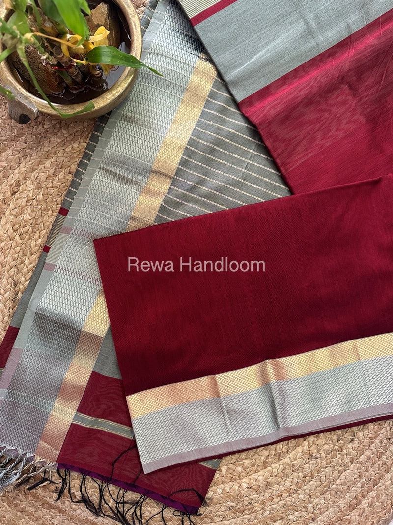 Maheshwari Resham Thread Border Saree