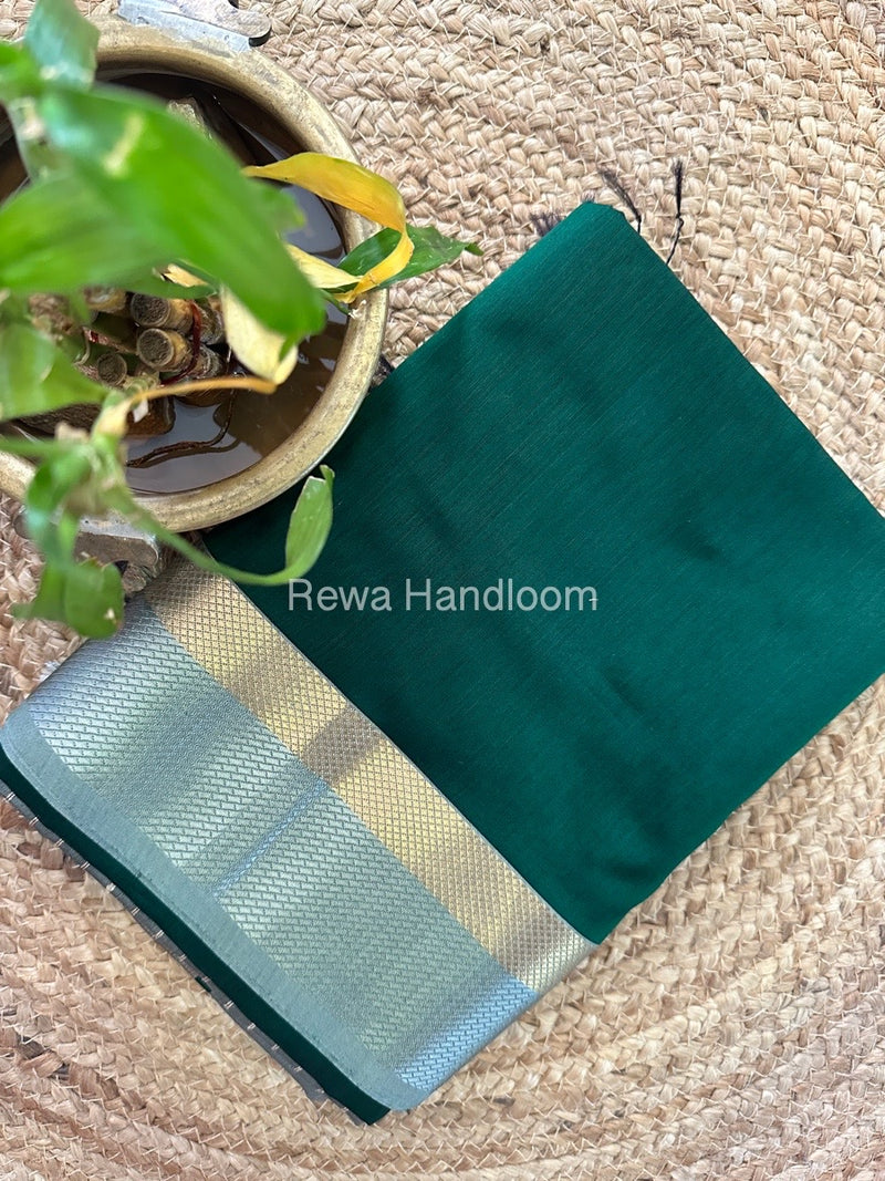 Maheshwari Green Resham Thread Border Saree RTS048