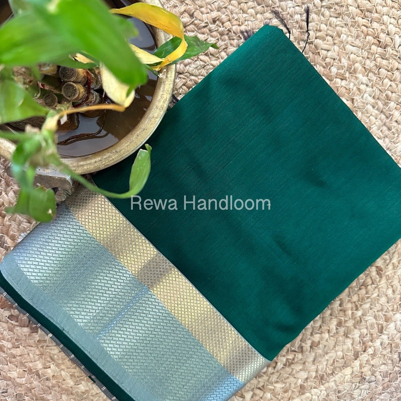 Maheshwari Green Resham Thread Border Saree RTS048