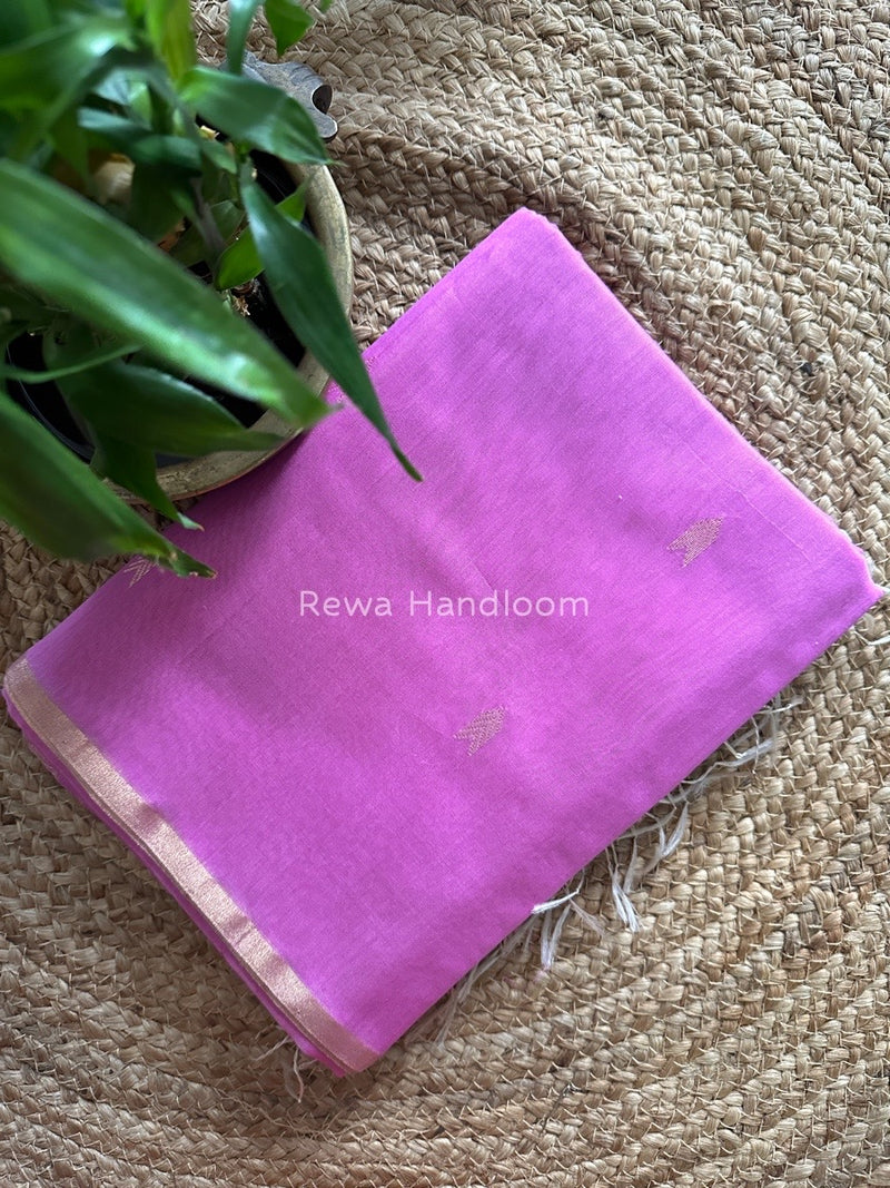 Lavender Zari Butti Maheshwari Saree VBS09