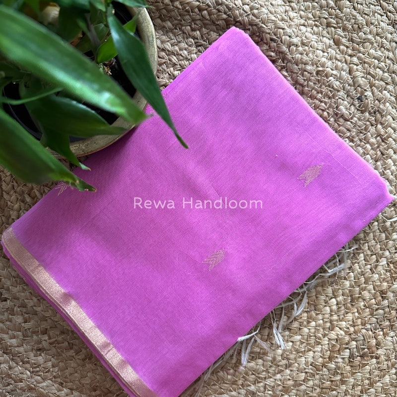 Lavender Zari Butti Maheshwari Saree VBS09