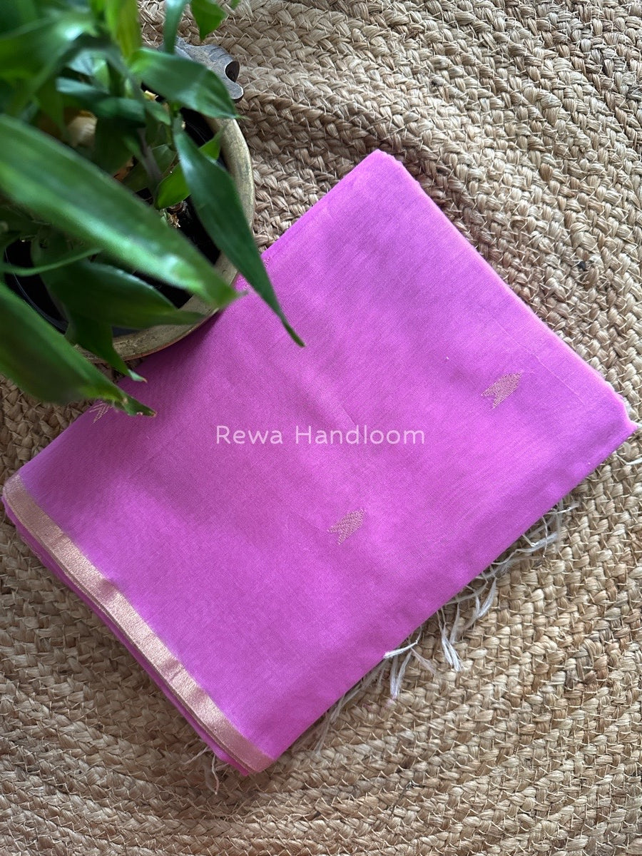 Lavender Zari Butti Maheshwari Saree VBS09