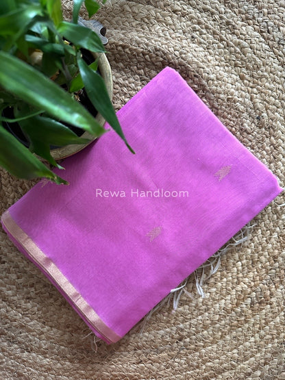 Lavender Zari Butti Maheshwari Saree VBS09