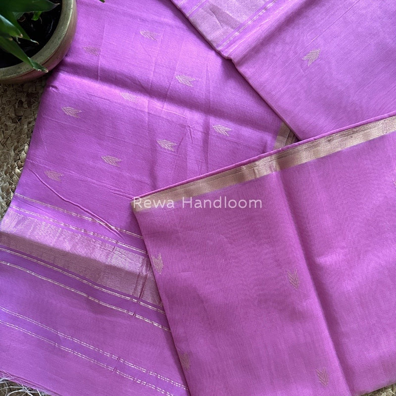 Lavender Zari Butti Maheshwari Saree VBS09