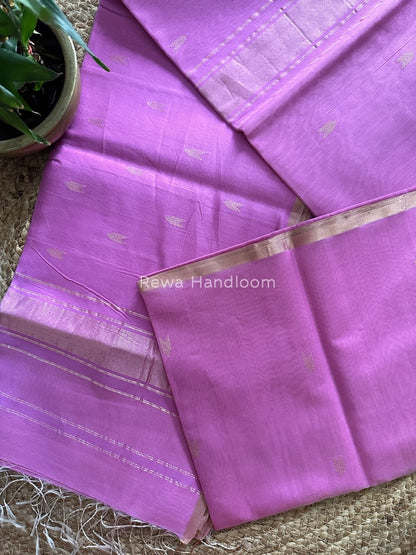Lavender Zari Butti Maheshwari Saree VBS09