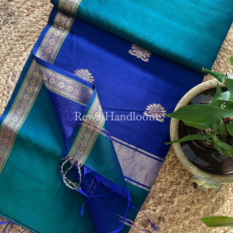  Butta Pallu Zari Border Maheshwari Saree