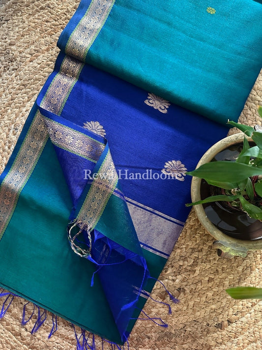  Butta Pallu Zari Border Maheshwari Saree