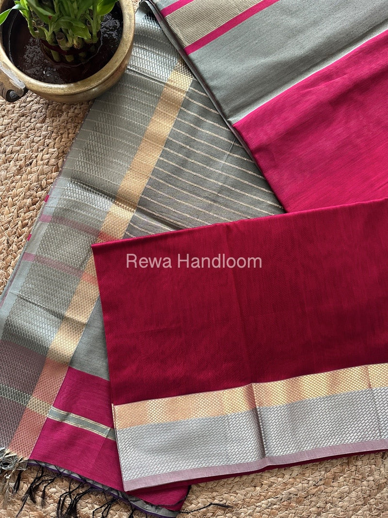 Maheshwari Resham Thread Border Saree