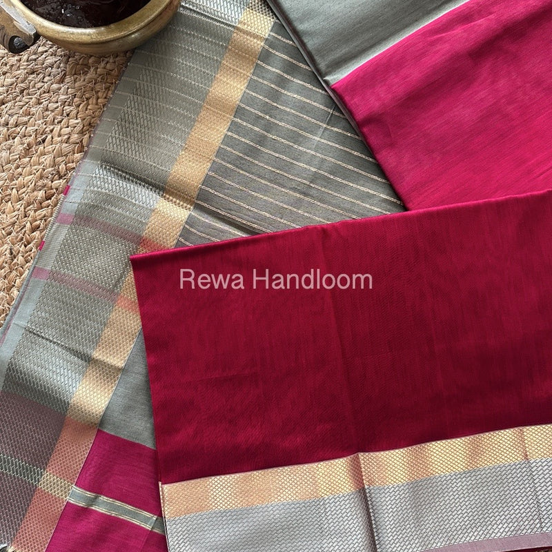 Maheshwari Resham Thread Border Saree