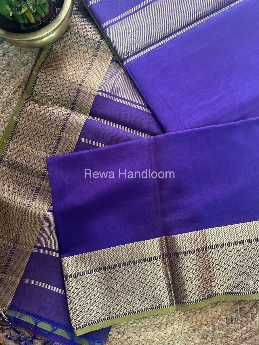 Maheshwari Violet Zari Skirt Saree-ZS012