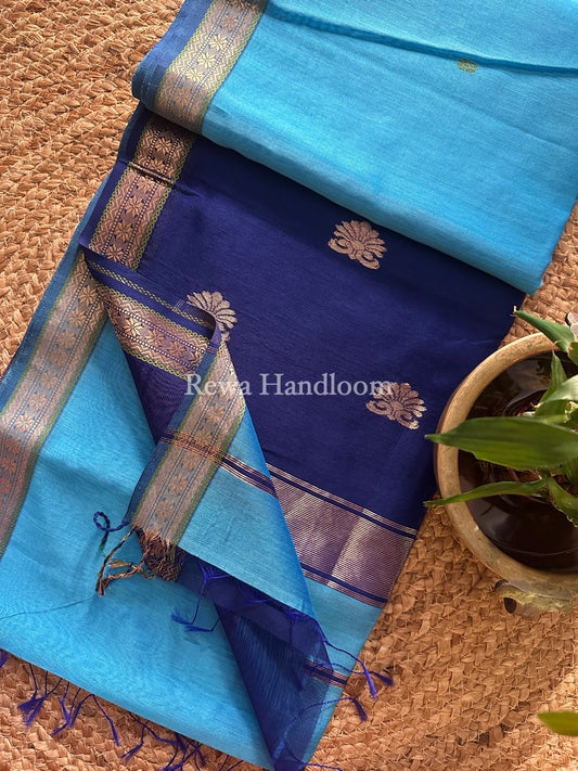  Butta Pallu Zari Border Maheshwari Saree