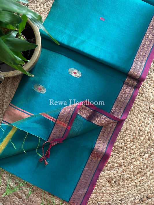  Butta Pallu Zari Border Maheshwari Saree