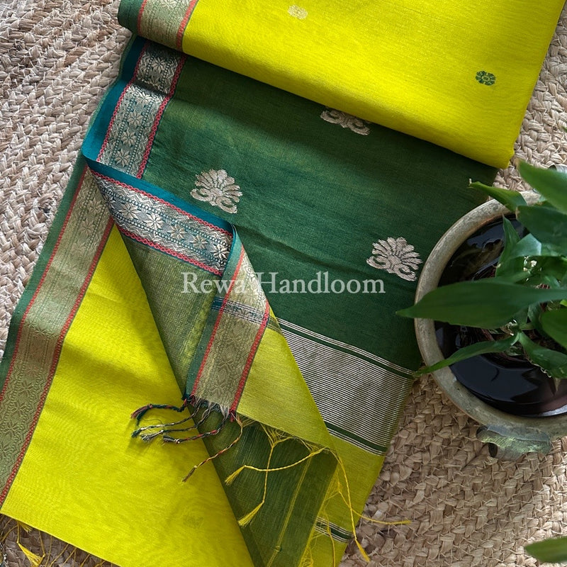  Butta Pallu Zari Border Maheshwari Saree