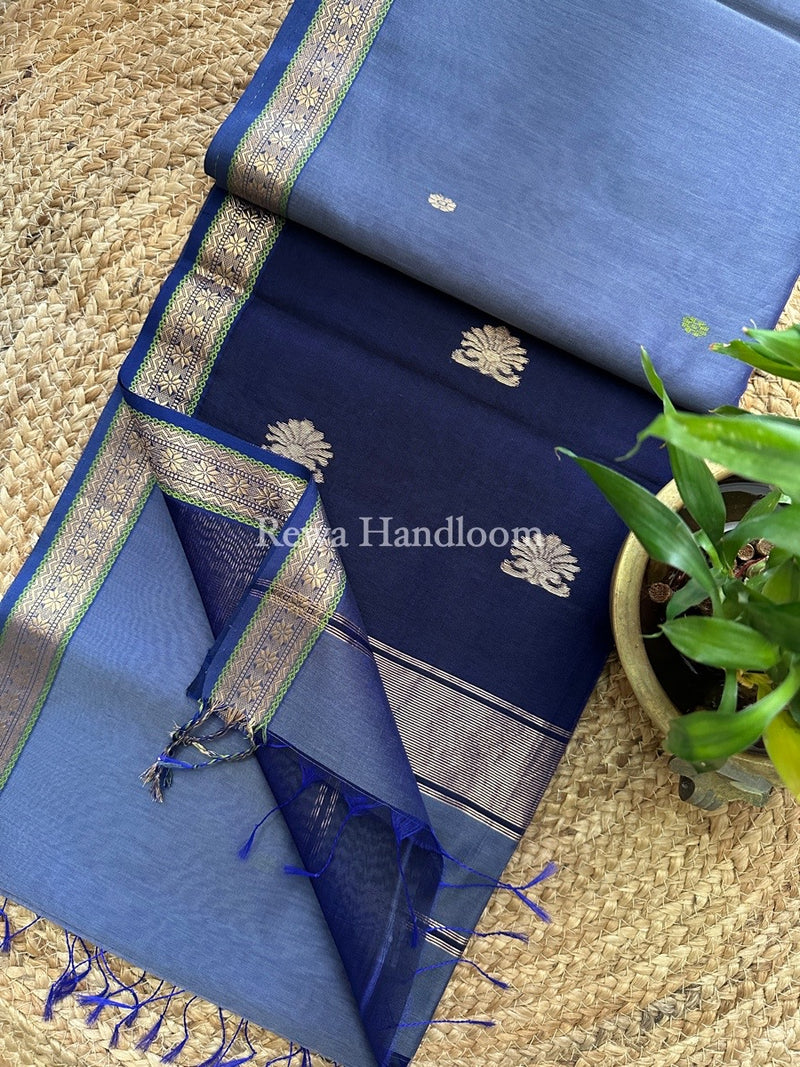  Butta Pallu Zari Border Maheshwari Saree