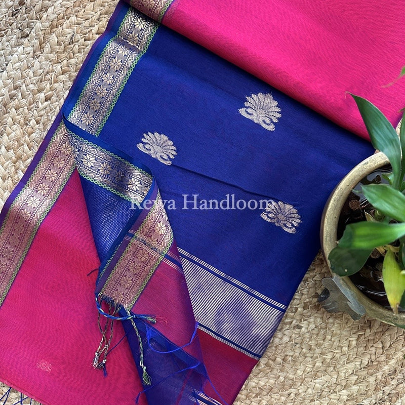  Butta Pallu Zari Border Maheshwari Saree