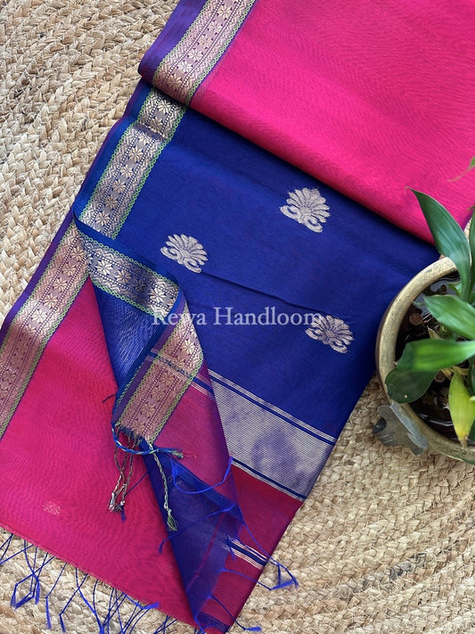  Butta Pallu Zari Border Maheshwari Saree