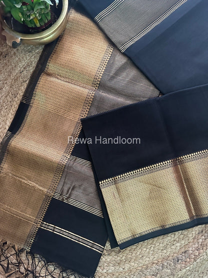 Maheshwari Black Zari Skirt Saree ZS021