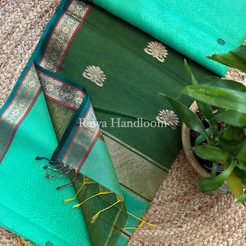  Butta Pallu Zari Border Maheshwari Saree