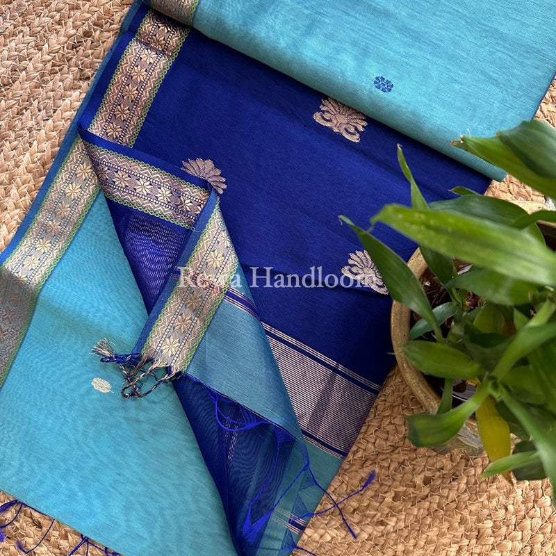  Butta Pallu Zari Border Maheshwari Saree