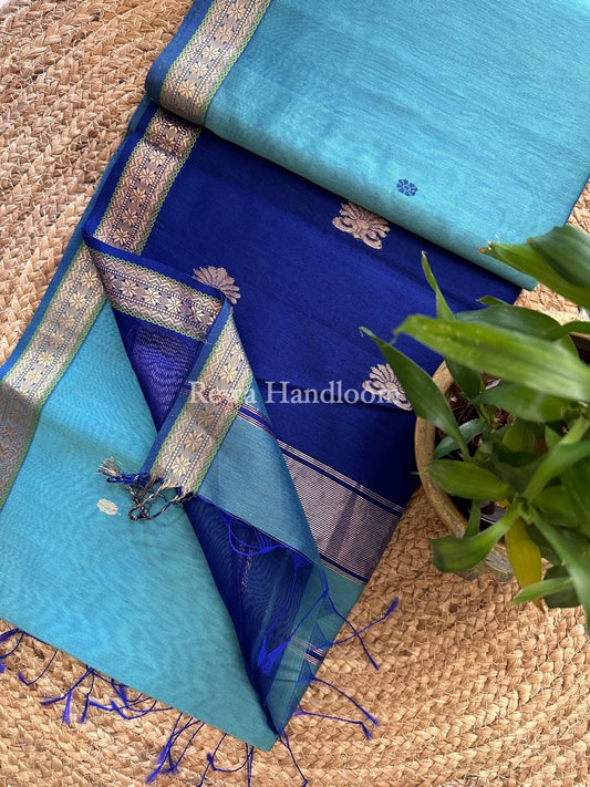  Butta Pallu Zari Border Maheshwari Saree