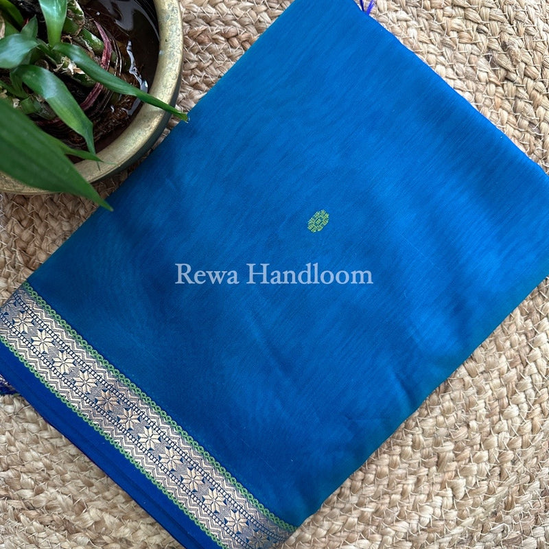 Morpankhi Butta Pallu Zari Border Maheshwari Saree MBS027