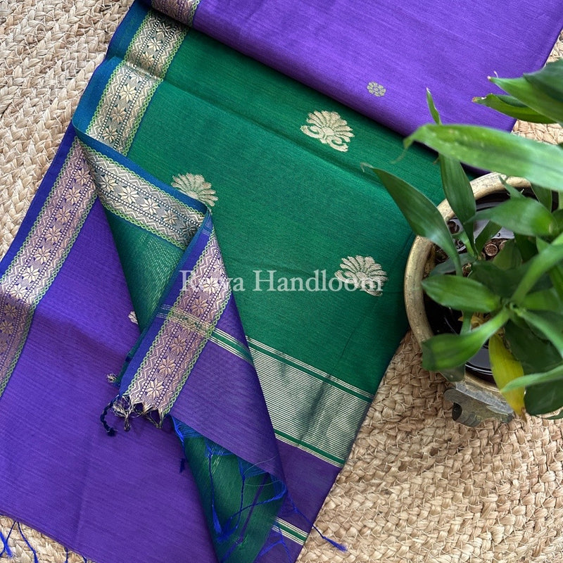  Butta Pallu Zari Border Maheshwari Saree