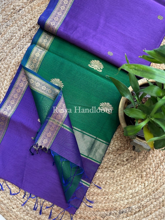  Butta Pallu Zari Border Maheshwari Saree