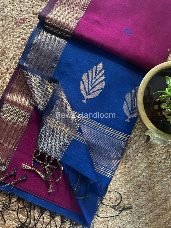  Butta Pallu Zari Border Maheshwari Saree