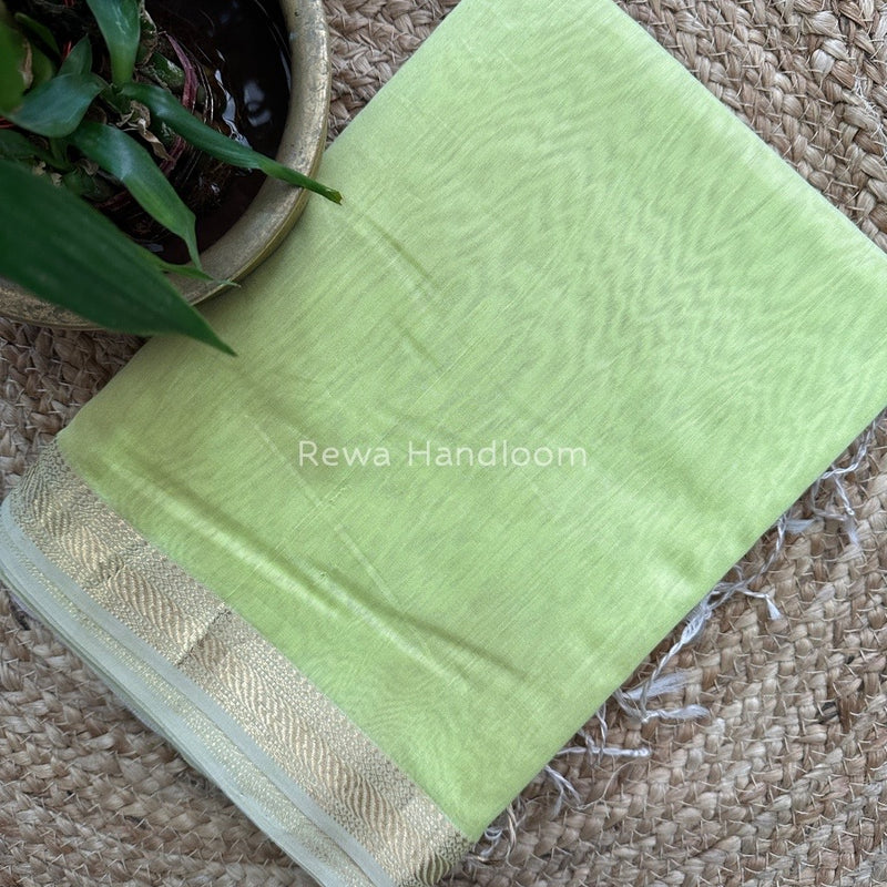 Maheshwari Pastel Green Gicha Weaving Saree GPS07